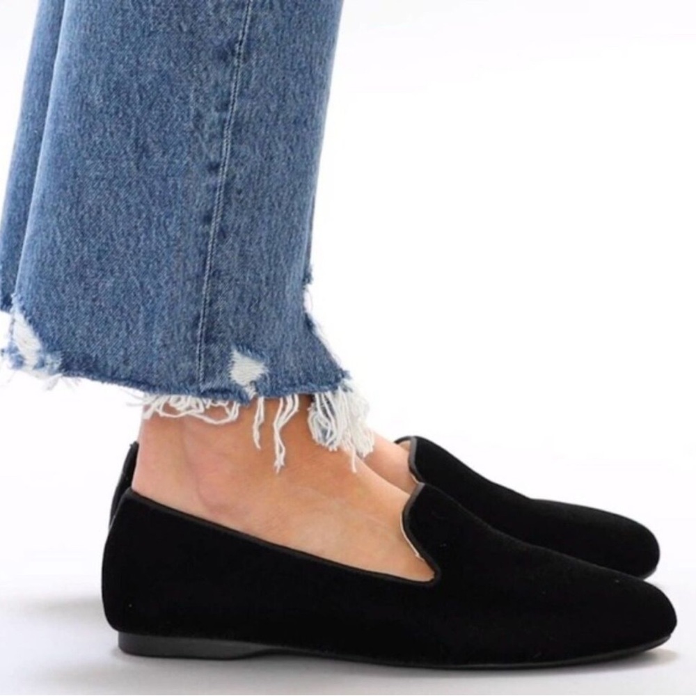 Birdies The Starling Black Velvet Flats Excellent condition size 10.5